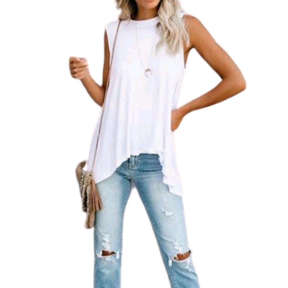 Women's S  White High Low Top
